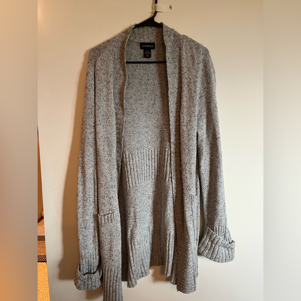 Lane Bryant long gray sweater: size 14/16